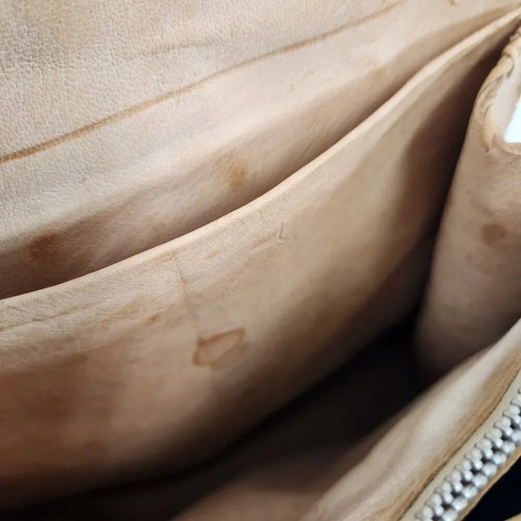 Vintage Alligator Skin Purse Shoulder  Bag Womens Crossbody Light Beige - Picture 12 of 16